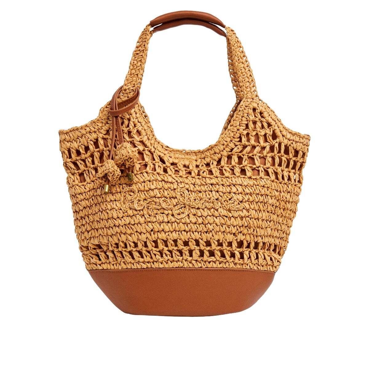 Sac Cabas En Raphia jaune fonte, PEPE JEANS
