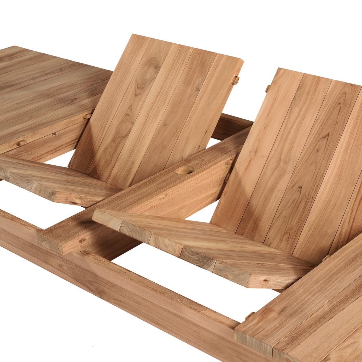 Table de jardin extensible rectangulaire en Teck Massif 190/290 cm Auckland XL naturel, TECK ATTITUDE