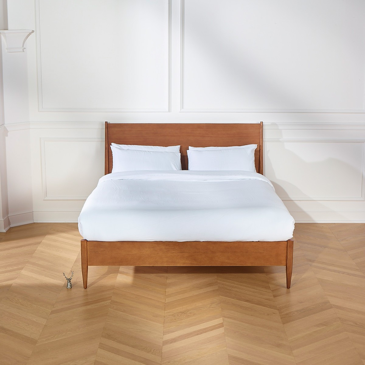 DALHIA - Lit double scandinave en bois, 150x200 (taille anglaise) DALHIA marron, ROBIN DES BOIS