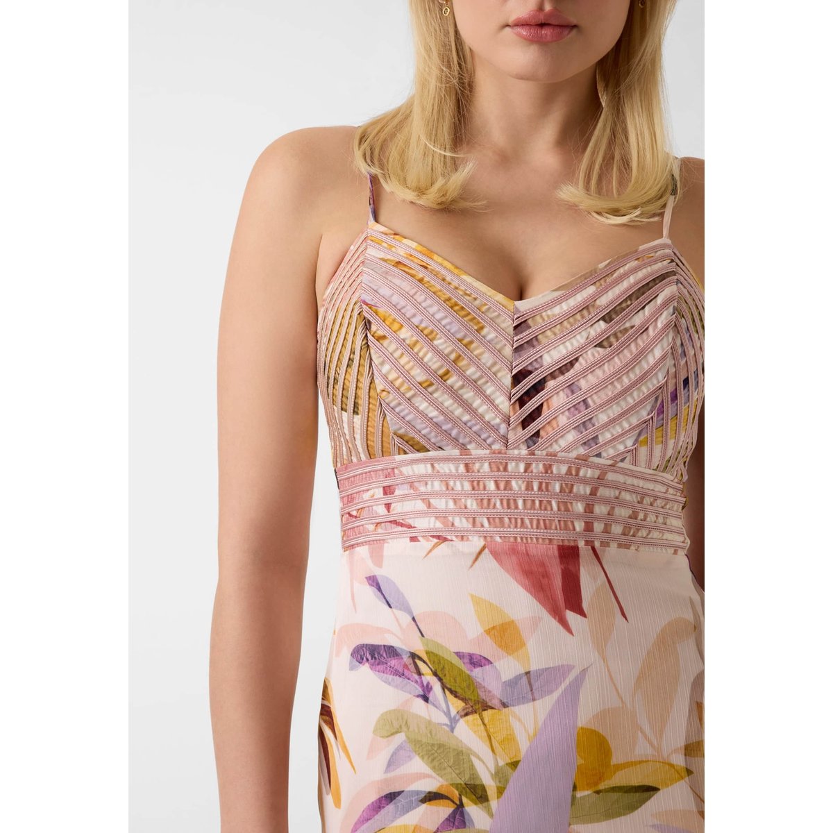 Volant Long Dress fantaisie florale, GUESS