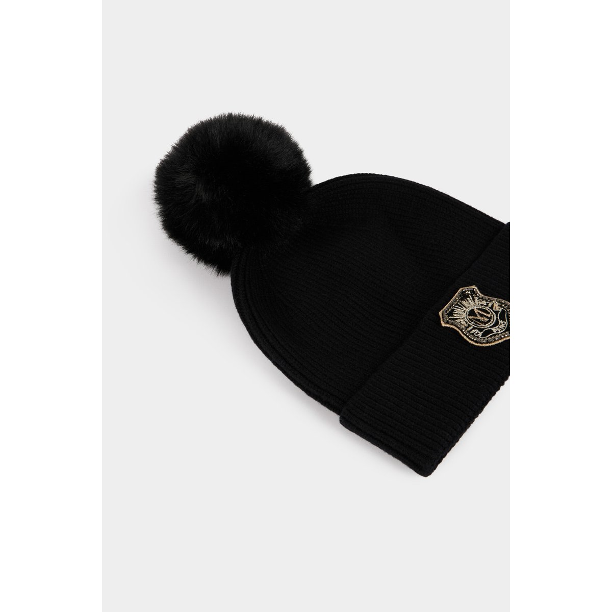Bonnet à pompon noir, MORGAN
