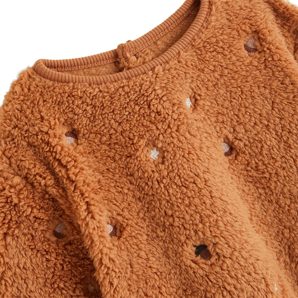 Sweat-shirt bébé en sherpa Caramel marron, PETIT BEGUIN