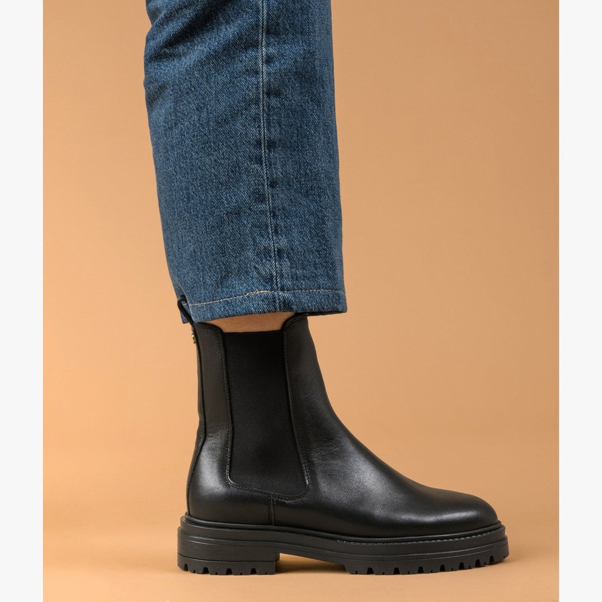 Boots À Talon en cuir CHARLIZE noir, BOCAGE