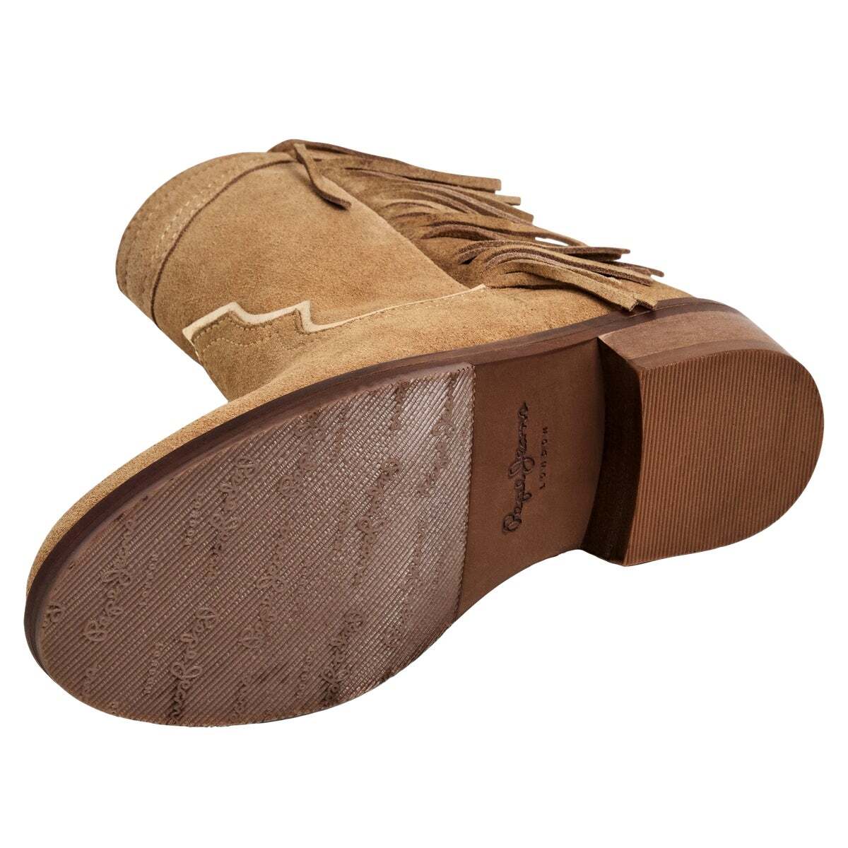 Bottes Cowboy En Daim brun cognac, PEPE JEANS