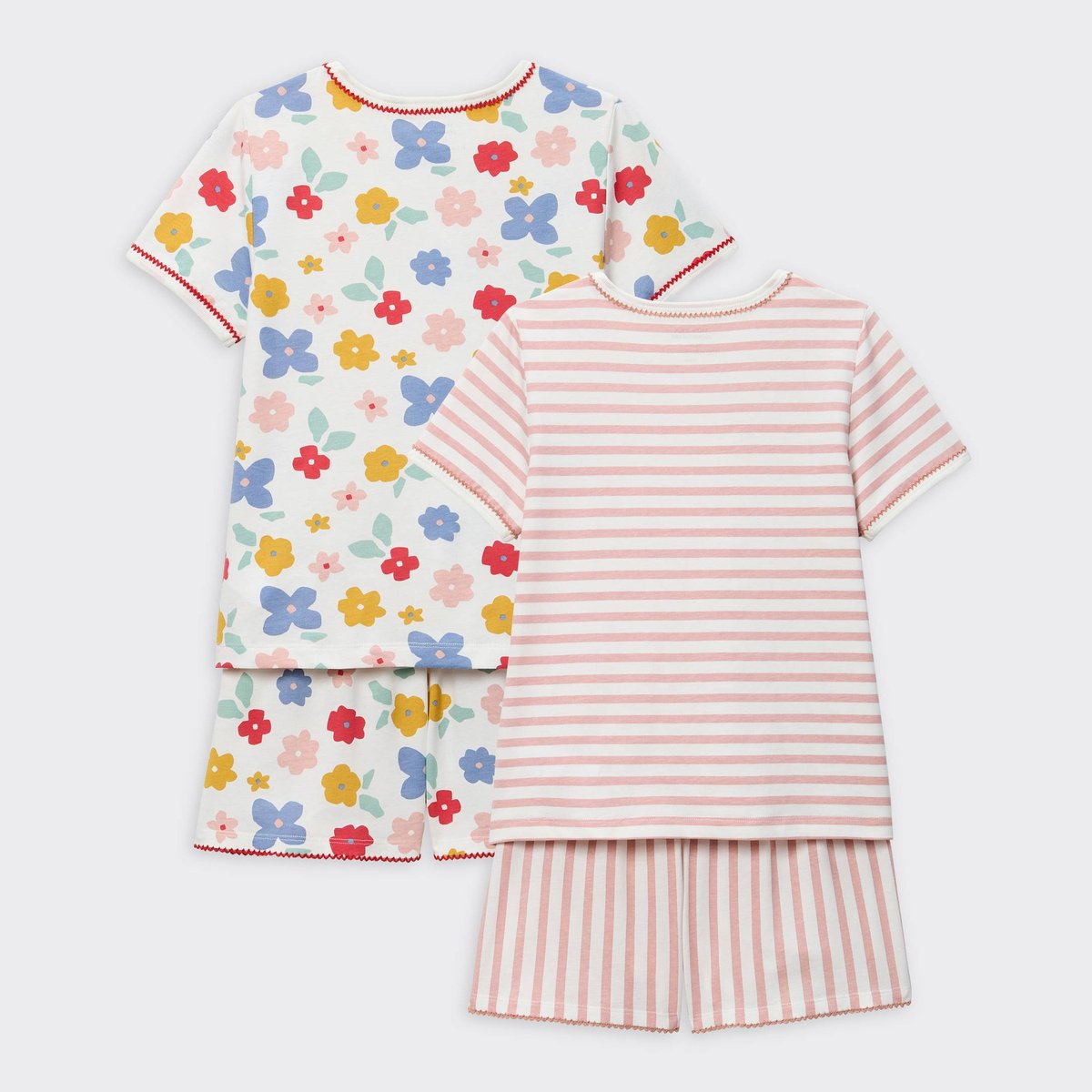 Lot de 2 pyjamas shorts imprimé en jersey coton BIO GOTS ecru, MONOPRIX