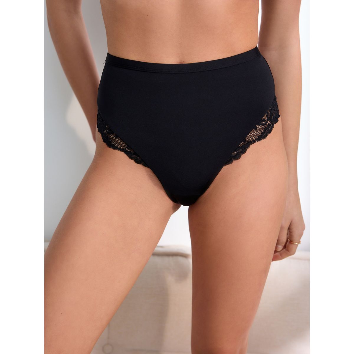 Culotte taille haute en microfibre, lot de 3 noir/blanc/nuit/praline, NEXT