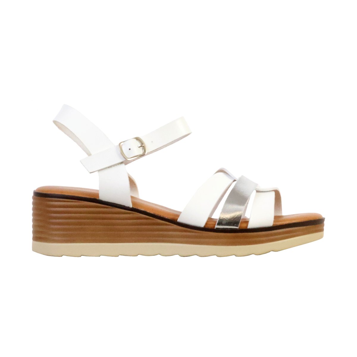 Sandales Compensées à Bride Lbs blanc, ENZA NUCCI