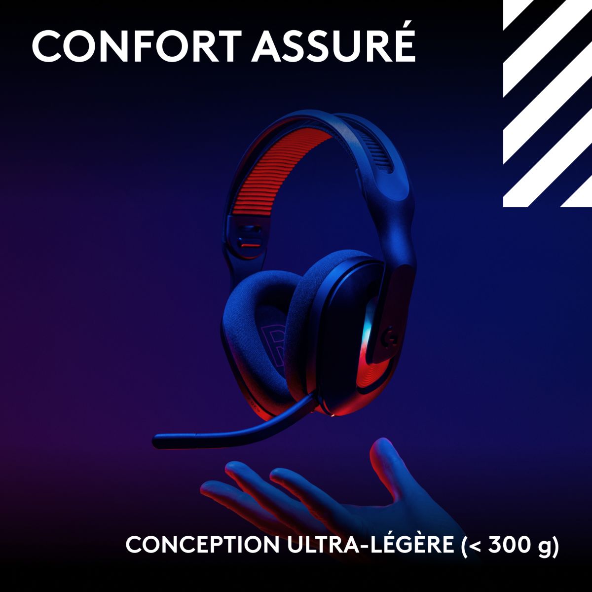 Casque gamer A20X Noir + base noir, LOGITECH