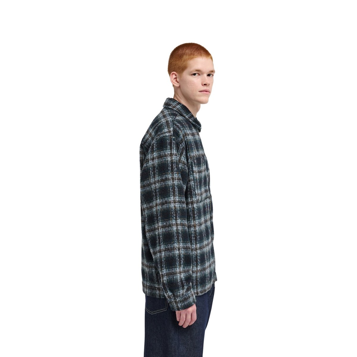 Surchemise FUZZY CHECK multi brushed plaid dark slate, ELEMENT