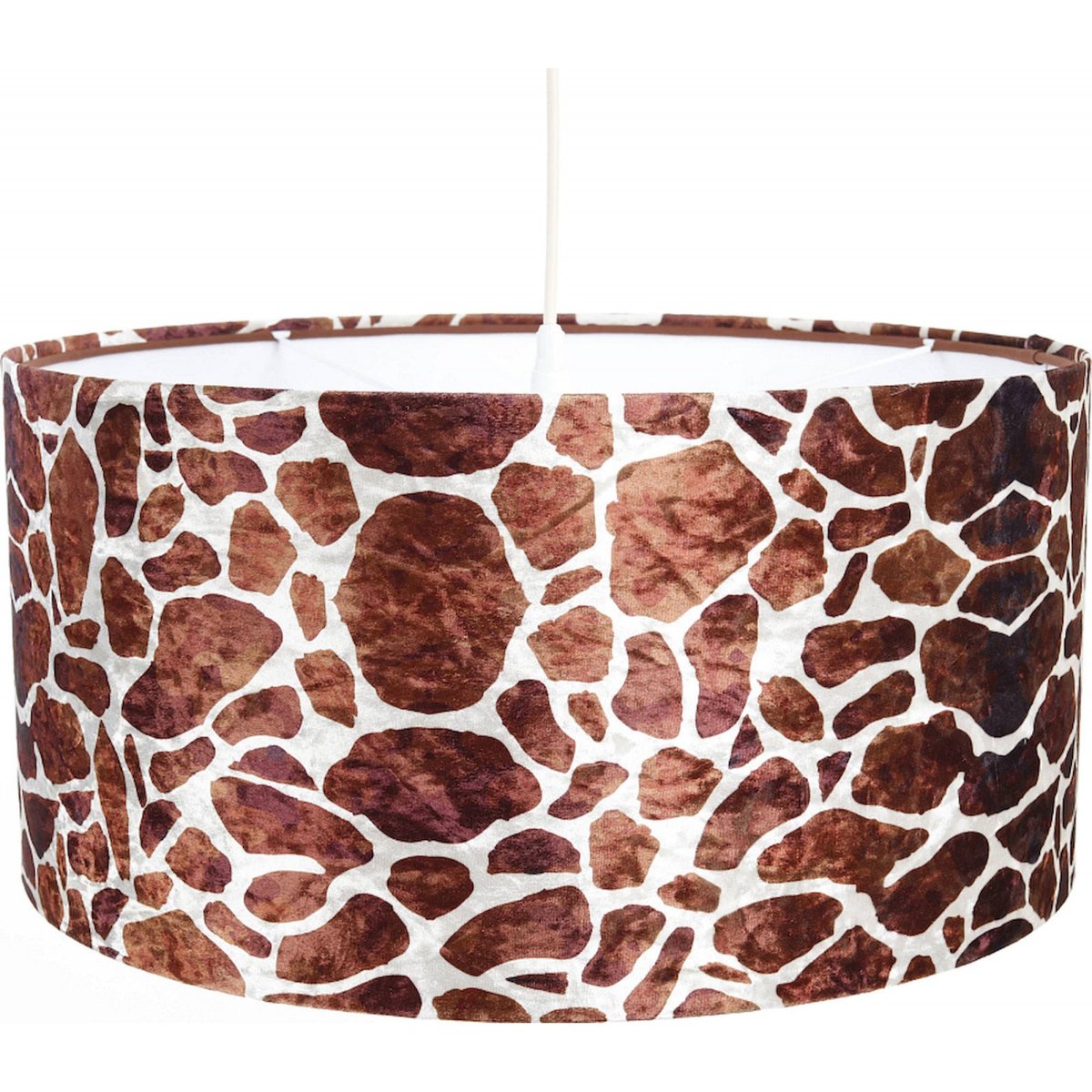Suspension GLAMOUR abat-jour velours imprimé girafe intérieur blanc, BPS KONCEPT