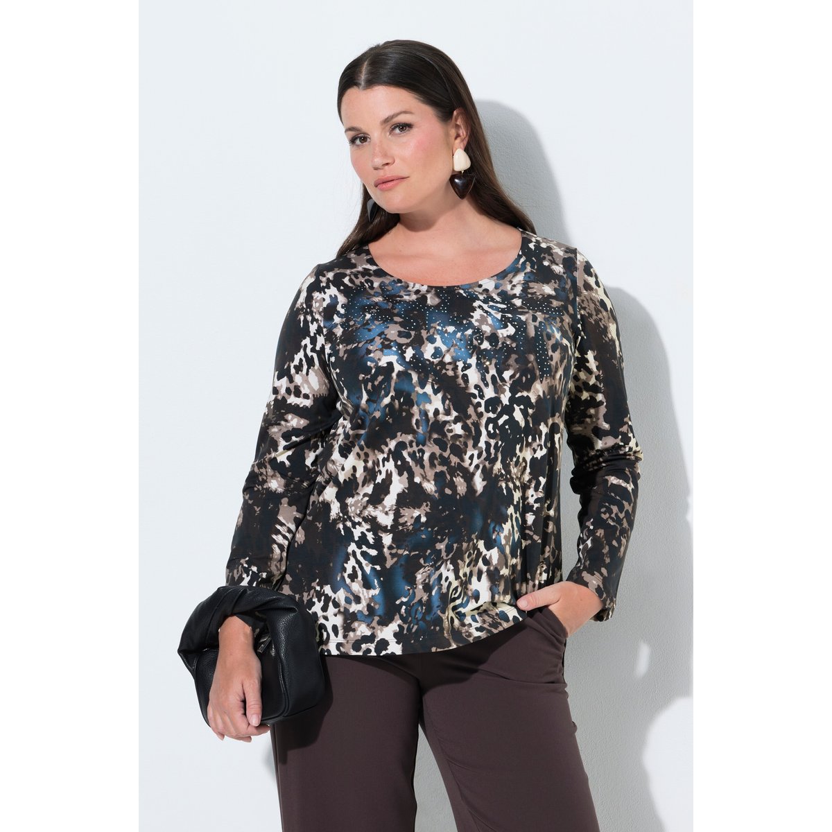 T-shirt en coton Pima acajou, ULLA POPKEN