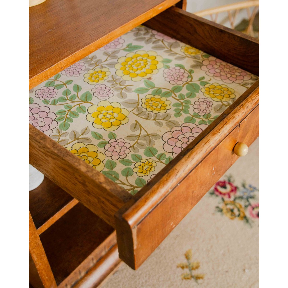 Table de chevet art déco Odile N°1384 - Bon état marron, DEBONGOUT