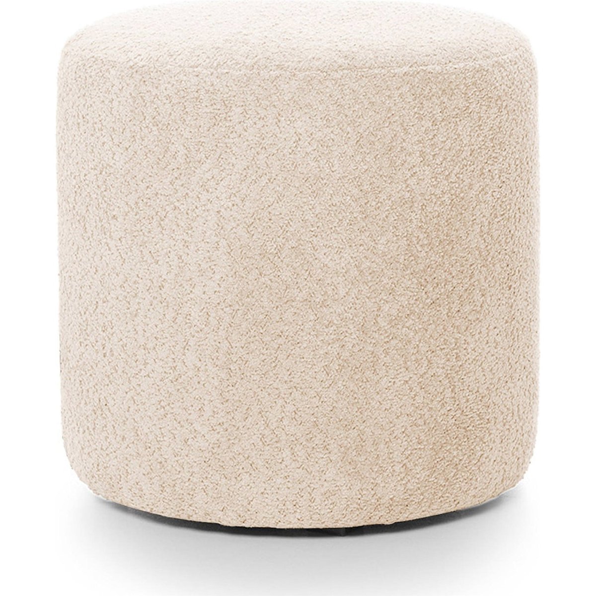 Pouf rond tissu bouclé collection SEPPIO blanc, RECOLLECTION