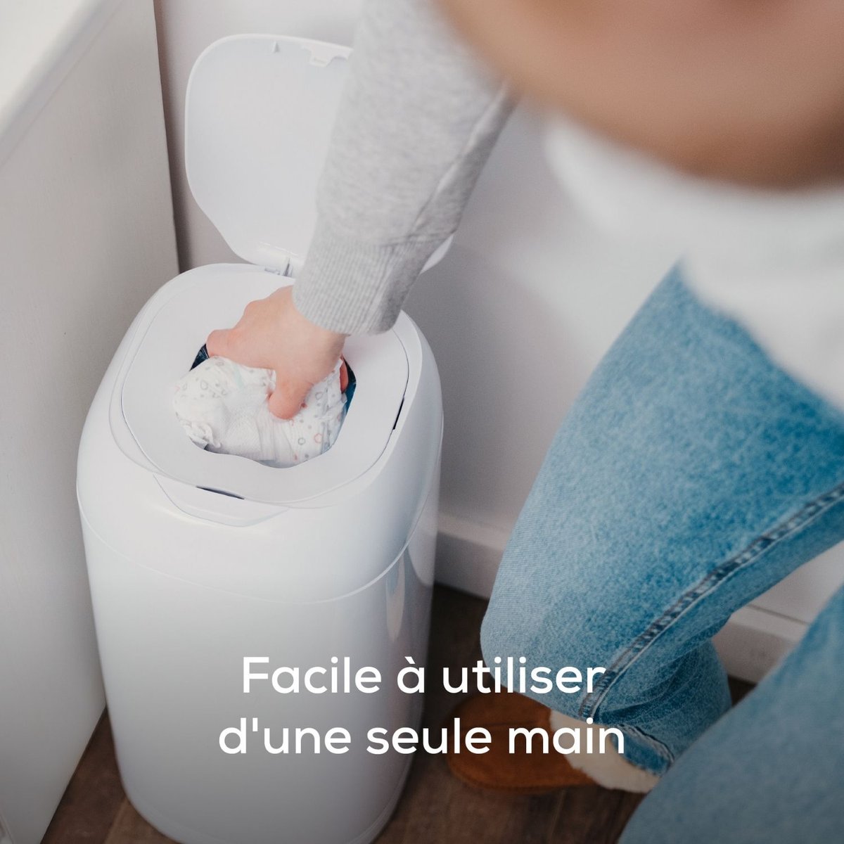 Pack poubelle à couches Dress up+3 recharges blanc, ANGELCARE