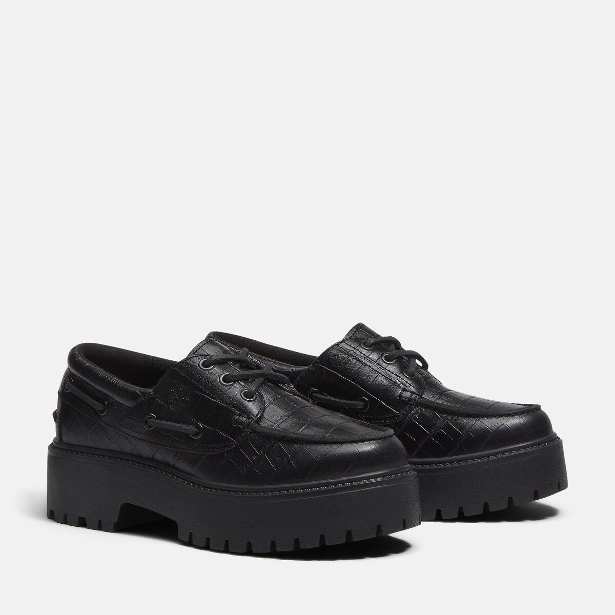 Derbies compensées, en cuir, STONE STREET BOAT SHOE noir, TIMBERLAND