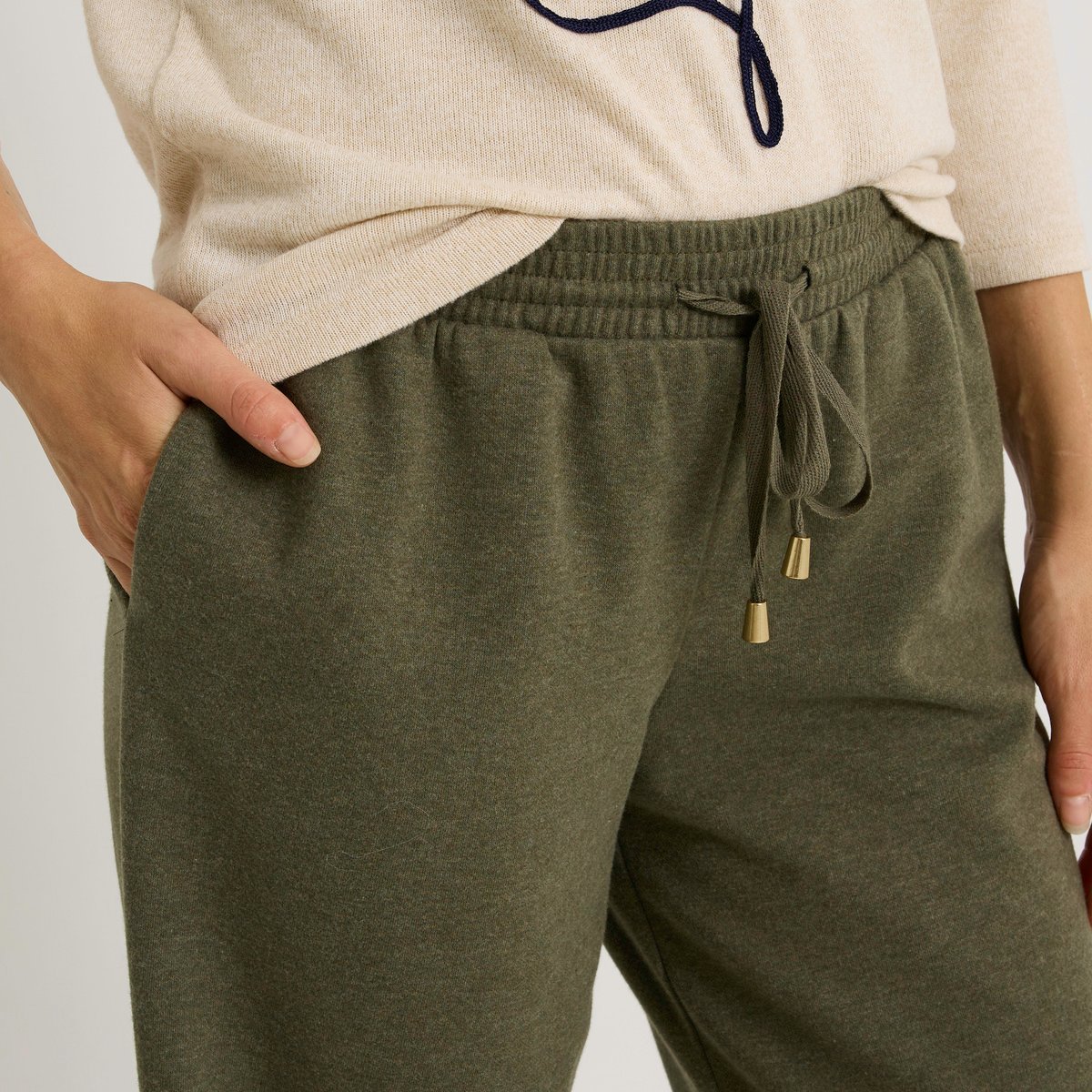 Pantalon en maille vert kaki, GRAIN DE MALICE