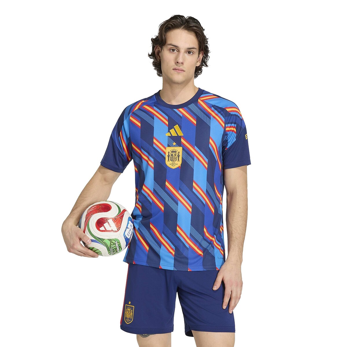 Maglia pre-partita Spagna Casa, Coppa del Mondo 2026 blu, adidas Performance