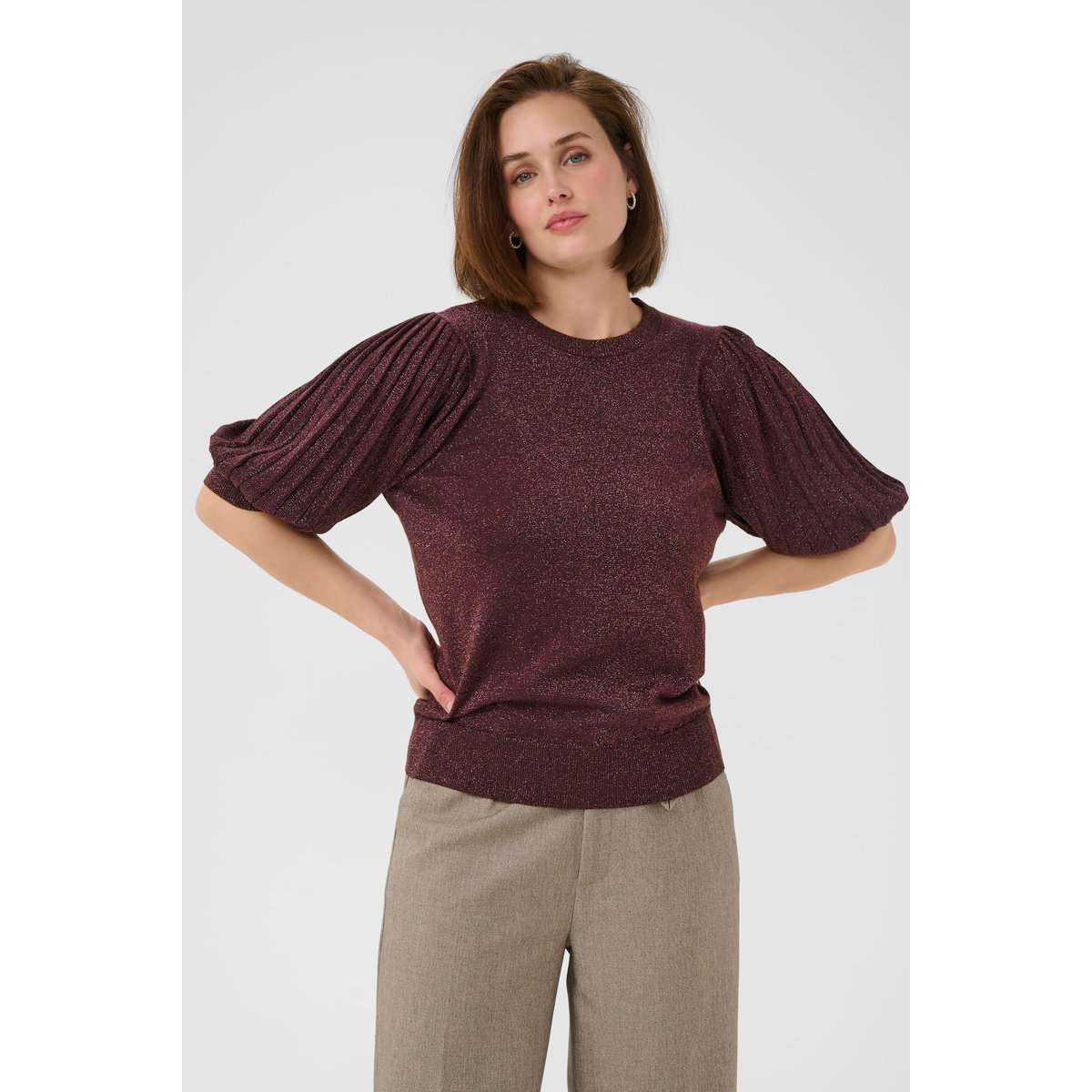 Pullover tricoté marron fudge, KAFFE