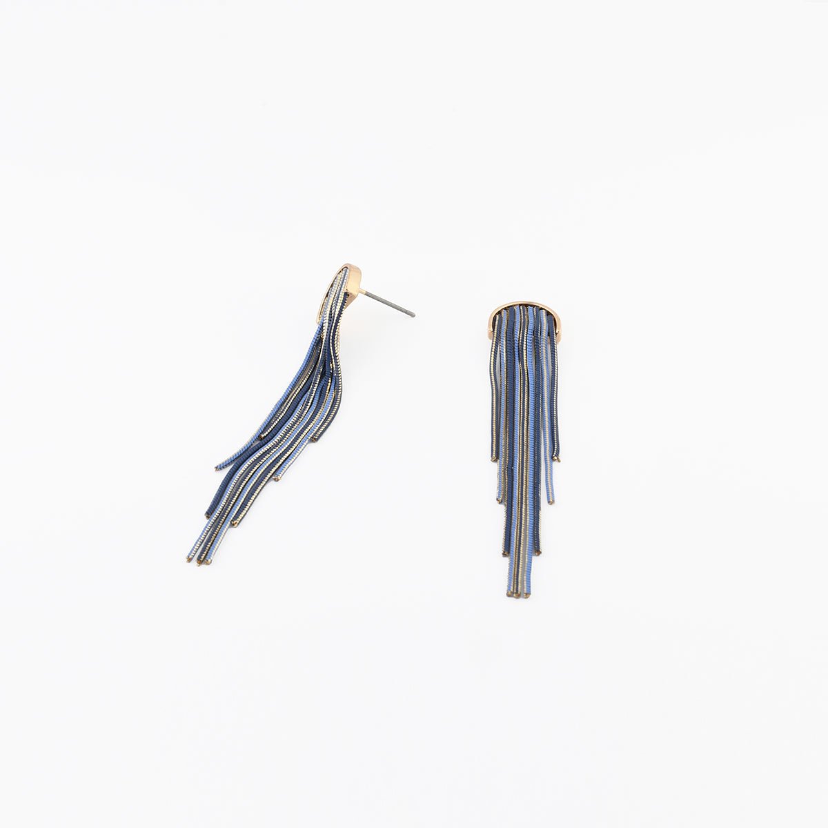 Boucles d'oreilles chaînes bleues bleu, BALABOOSTE