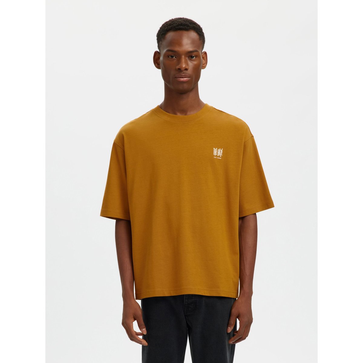 T-Shirt Ras Du Cou golden brown, SELECTED
