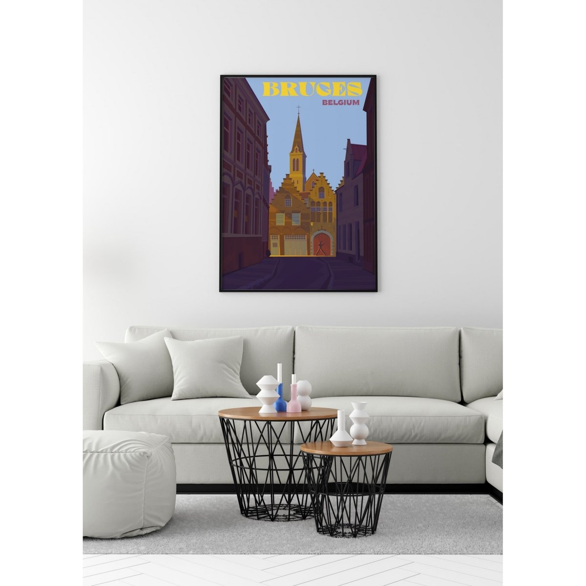 Affiche ville Bruges blanc, L'AFFICHERIE