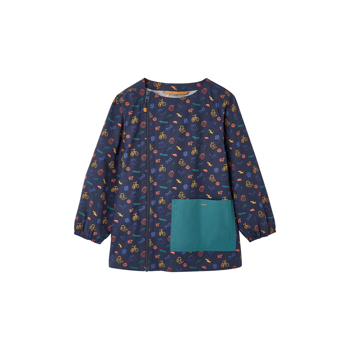 Tablier zippé bleu nuit, VERTBAUDET
