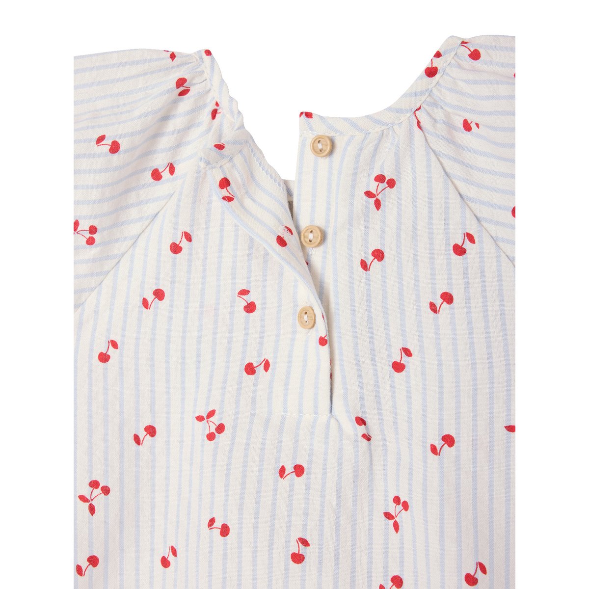 Blouse manches courtes bébé rayé bleu, VERTBAUDET