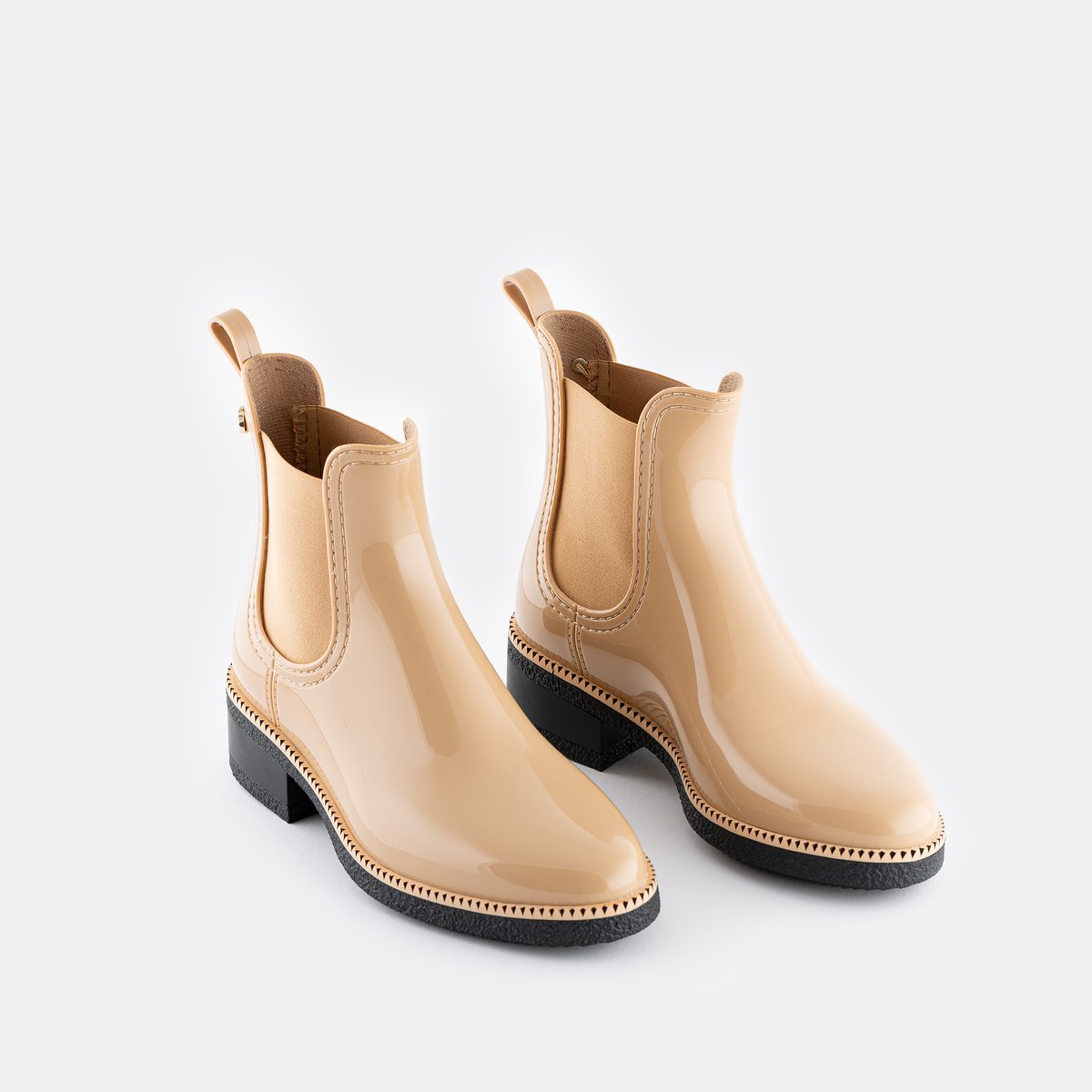 Boots de pluie vegan à talon AVA sable, LEMON JELLY