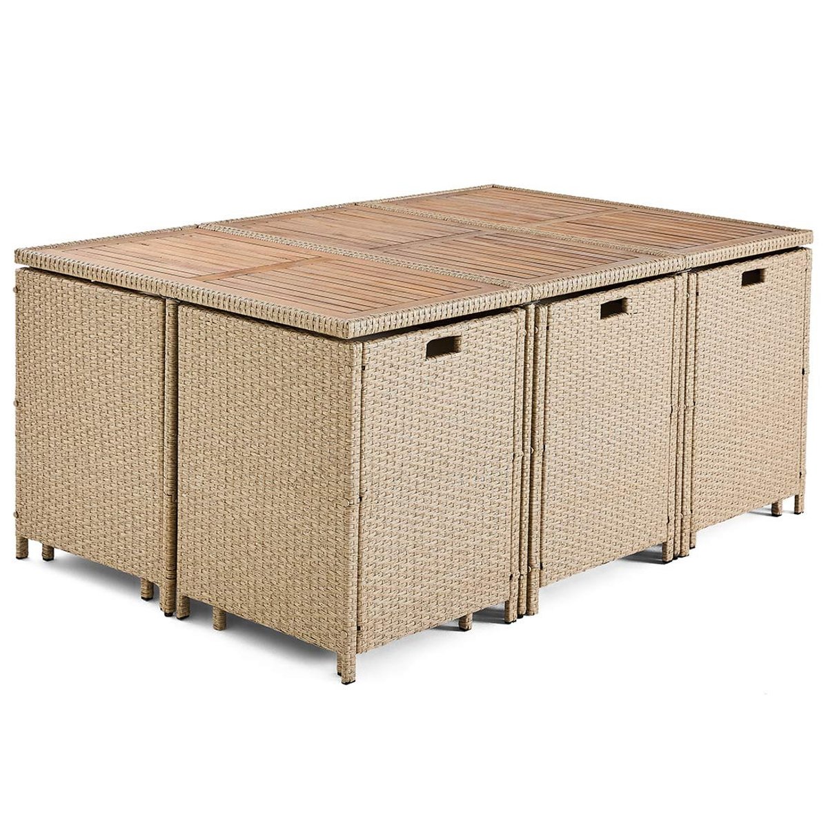 Salon de jardin encastrable 10 places, CUBA beige, BEST MOBILIER