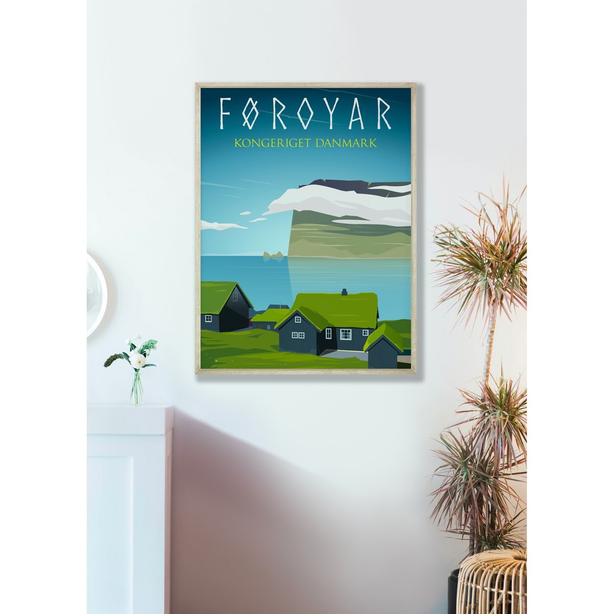 Affiche Îles Féroé blanc, L'AFFICHERIE
