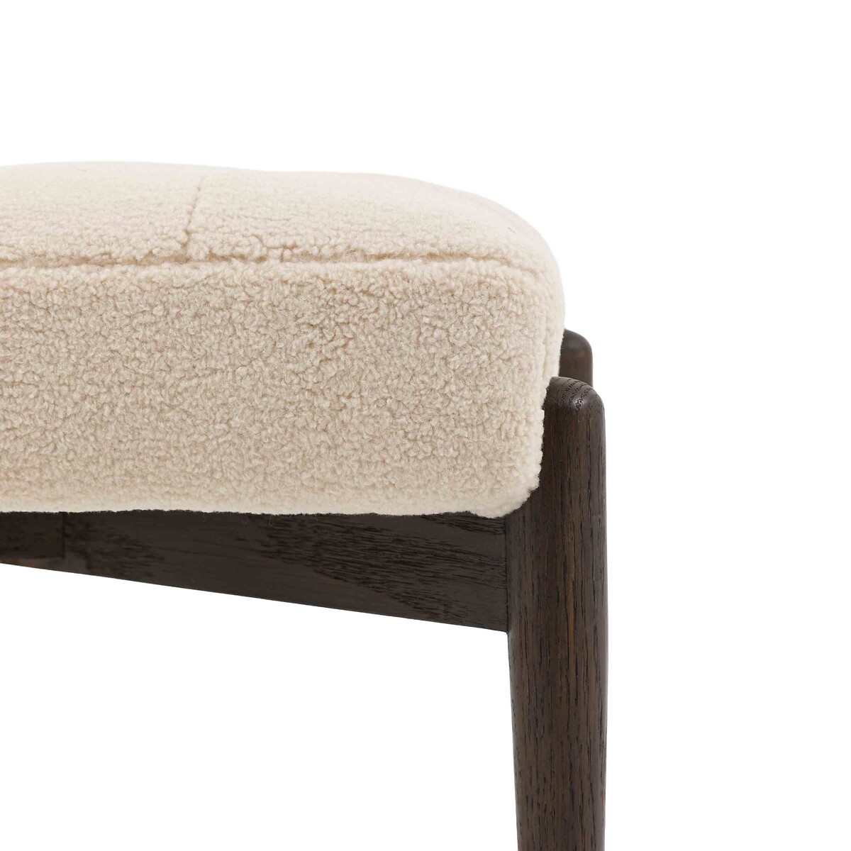 Humphrey Faux Sheepskin & Ash Wood Footstool off-white, ÉDITÉ