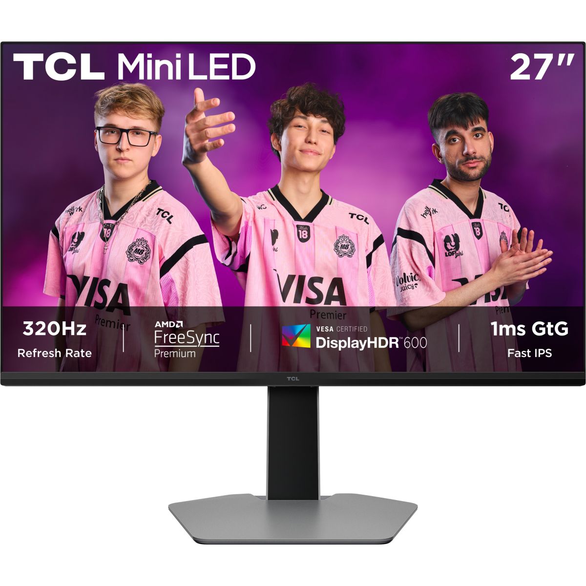 Ecran PC Gamer Mini LED 27P2A PRO-A 27" Gentle Mates QHD 320 Hz HFS HDR600 Freesync Premium & G-Sync couleur unique, TCL