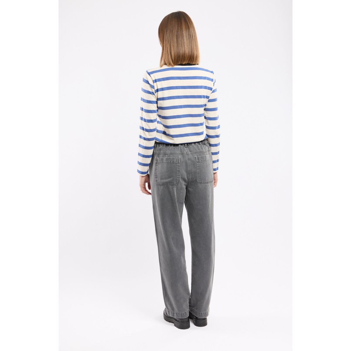 Jean taille élastique - coton denim gris, ARMOR-LUX