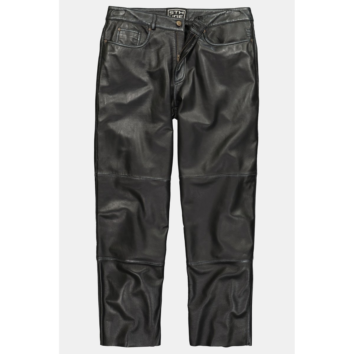 Pantalon en cuir, coupe Baggy Fit noir, STHUGE