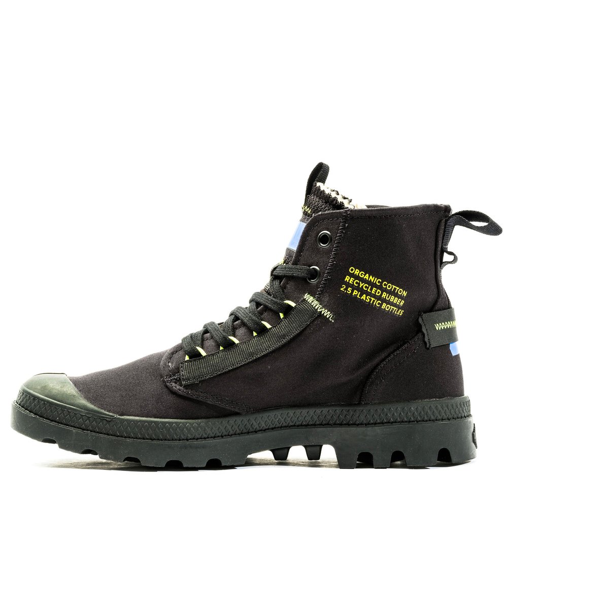Baskets montantes en toile PAMPA HI RE-CRAFT noir, PALLADIUM