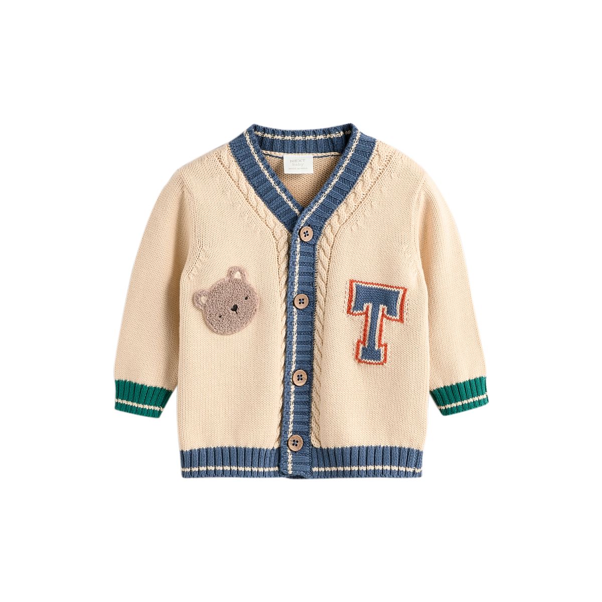Cardigan 100 % coton ours varsity, NEXT