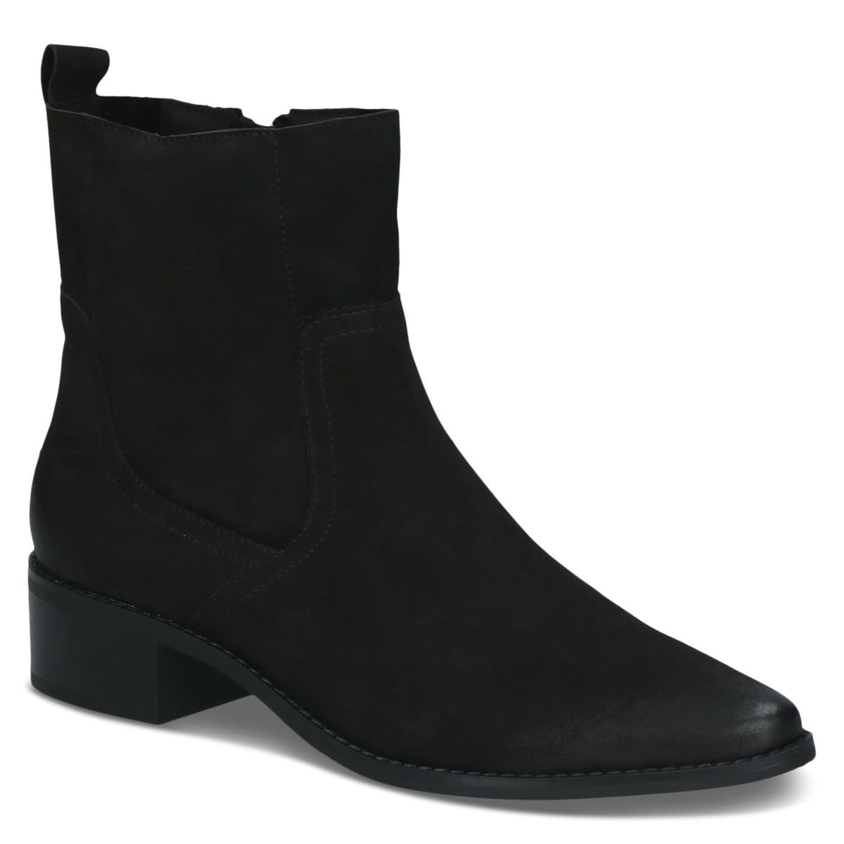 Bottine en cuir noir nubuck, CAPRICE