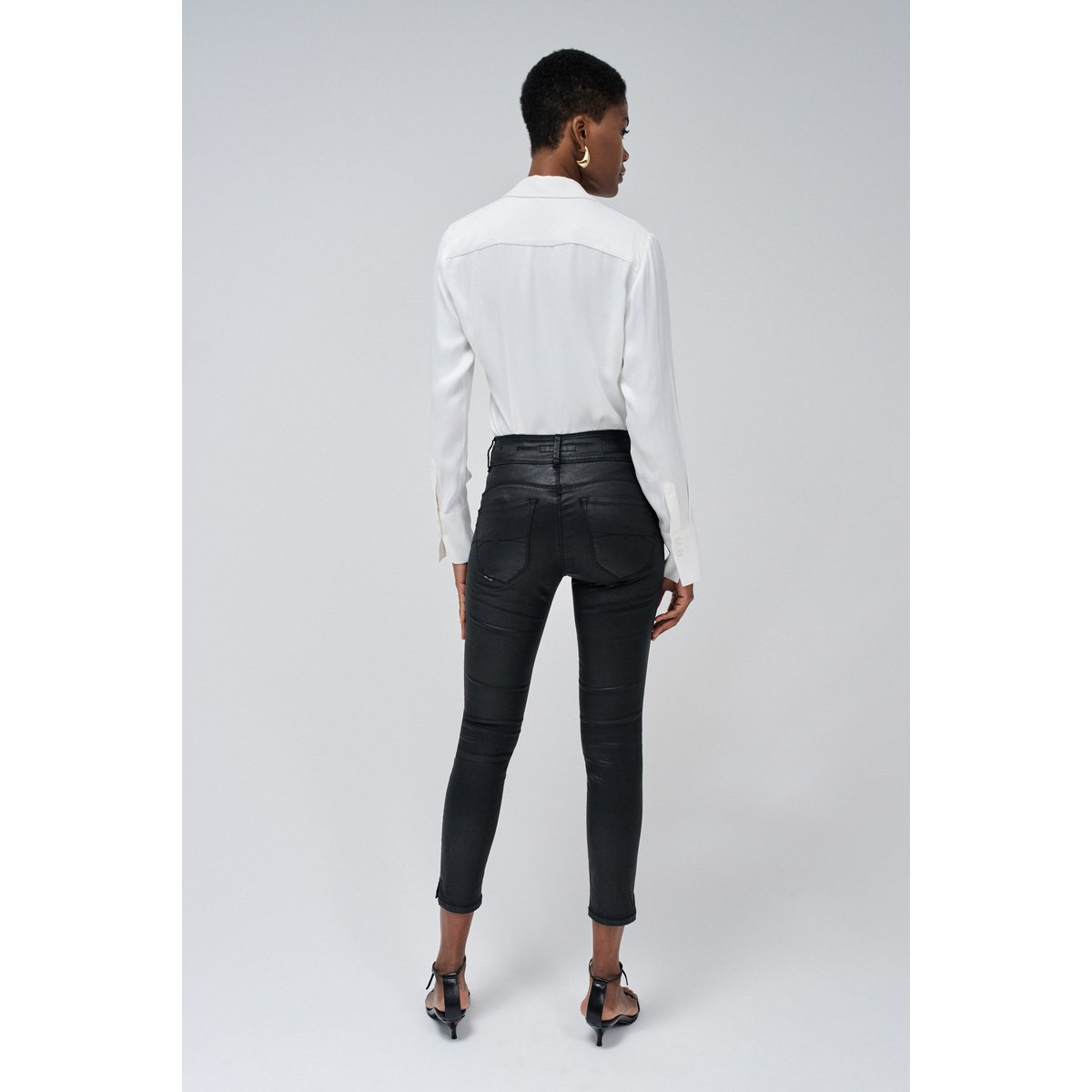 JEAN SECRET PUSH IN CROPPED SKINNY noir, SALSA JEANS