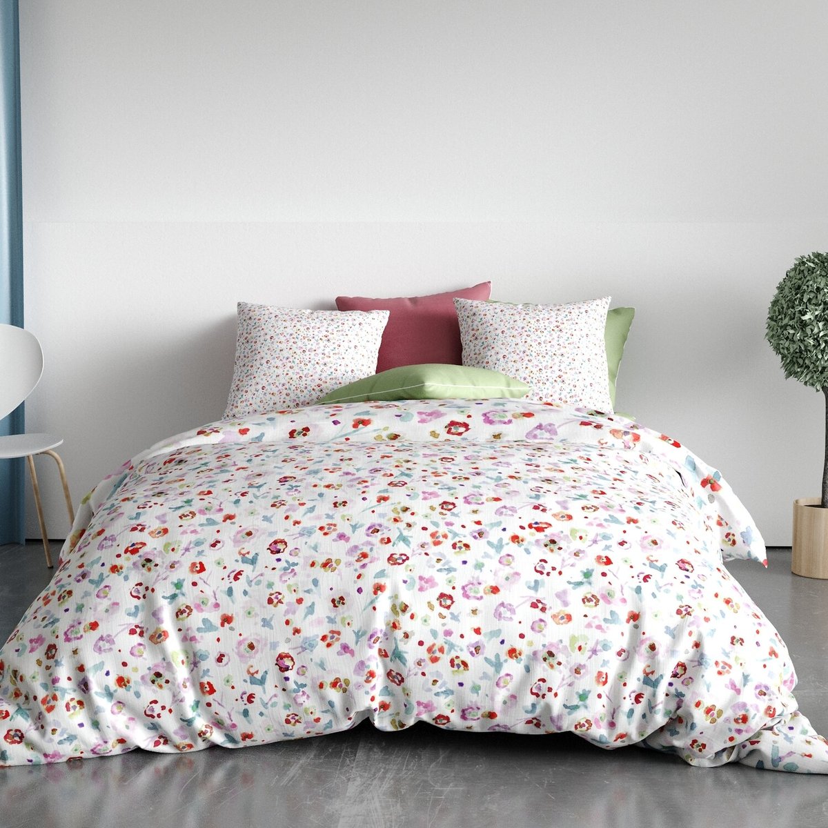 Parure housse de couette en microfibre, LIBERTY rose, C DESIGN HOME TEXTILE