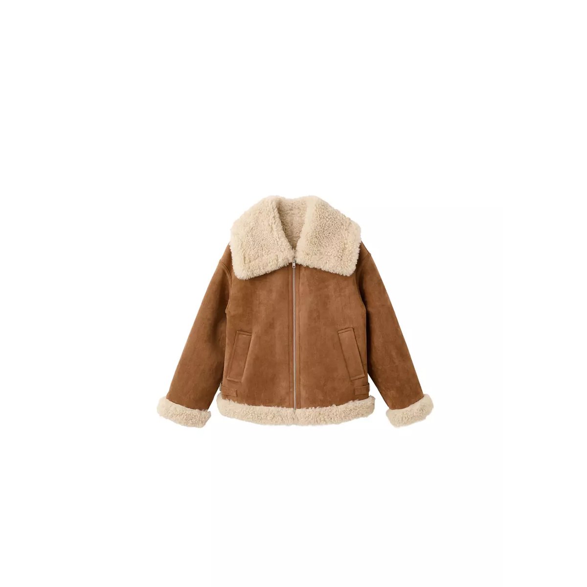 Veste double face effet mouton marron, MANGO