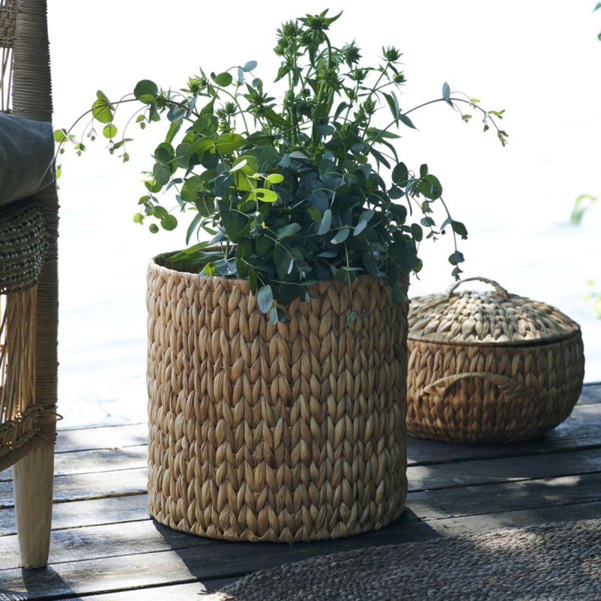 Set de 3 paniers cache-pot jacinthe  Roun bois clair, HOUSE DOCTOR