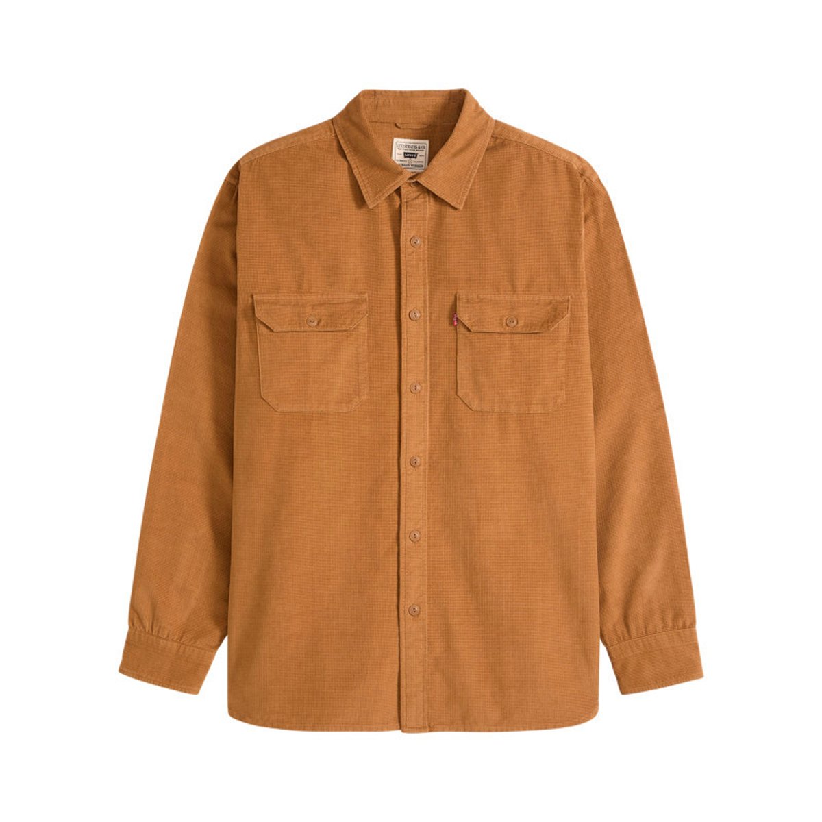 Chemise en coton camel à coupe droite pourvue d'un col à revers beige, LEVI'S