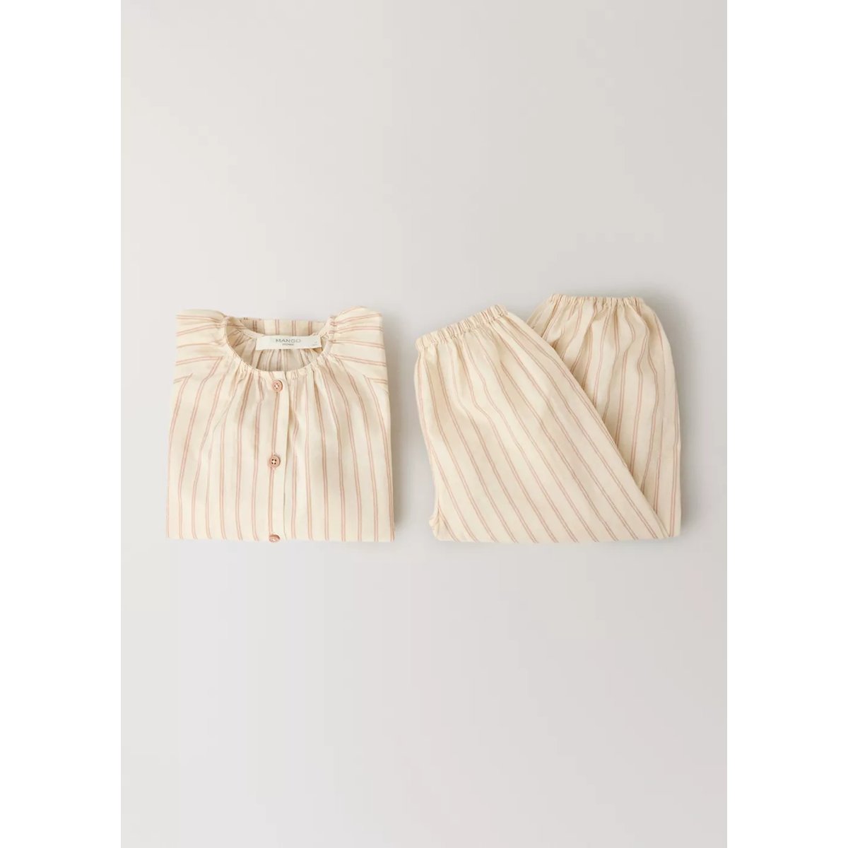 T-shirt de pyjama àrayures nude, MANGO HOME