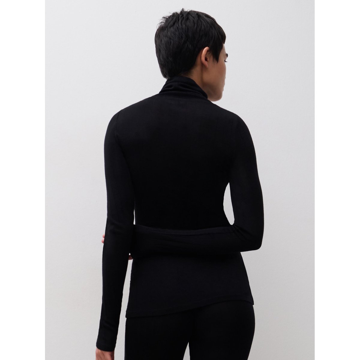 T-shirt manches longues col roulé THERMO COMFORT noir, CHANTELLE