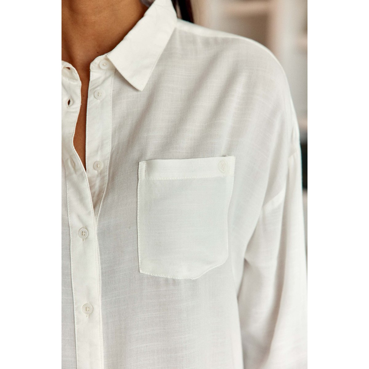 Chemise manches longues imprimé géométrique CHANIC 11-ecru, LA PETITE ETOILE