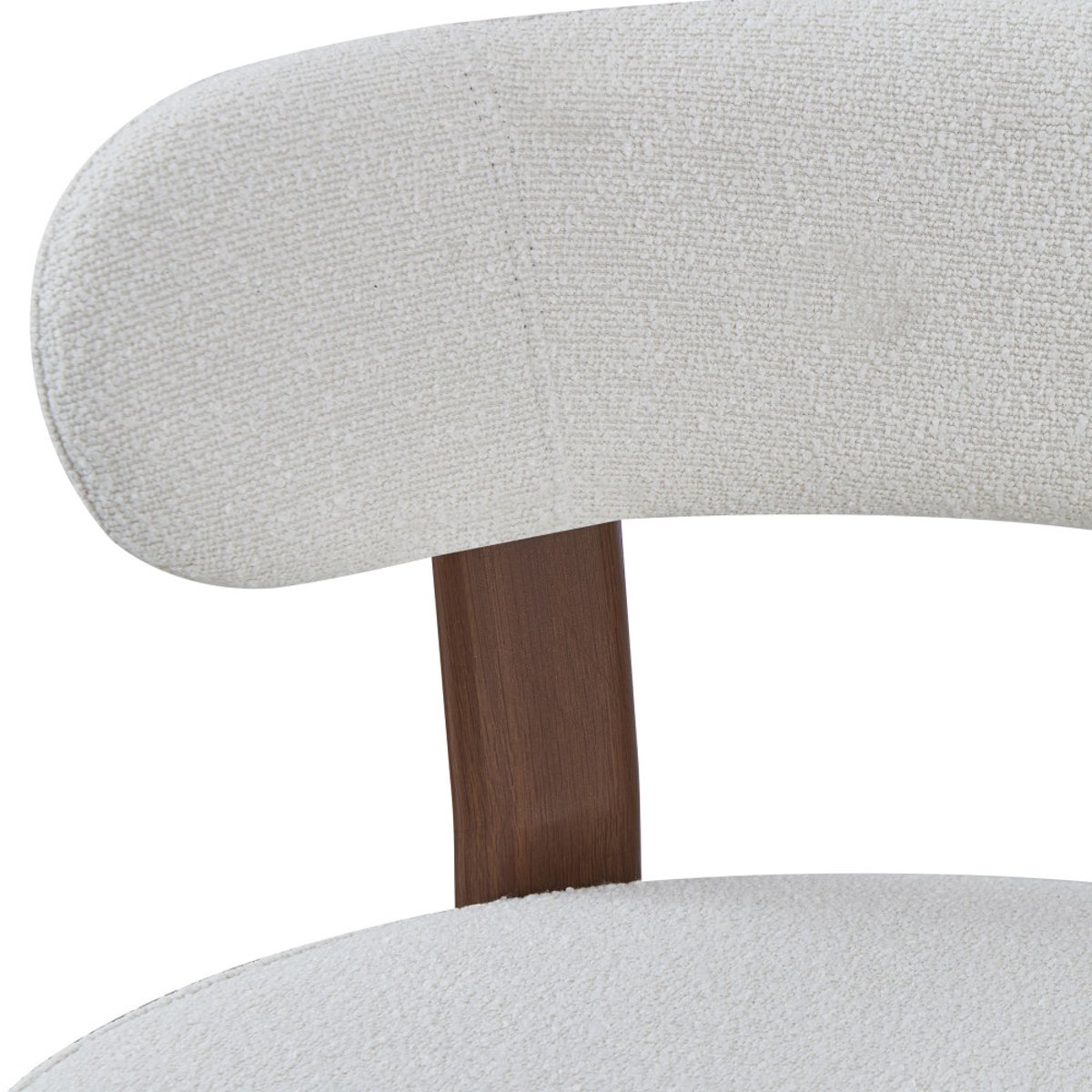Lot de 2 chaises en tissu bouclette piètement effet bois foncé- IZZY beige, DRAWER