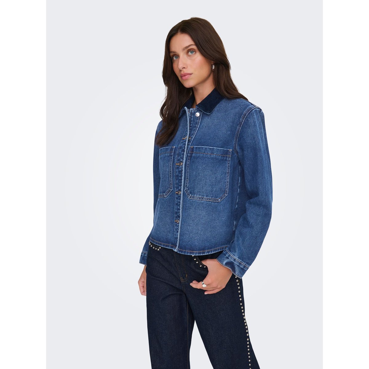 Chemise En Denim dark blue denim 1, ONLY
