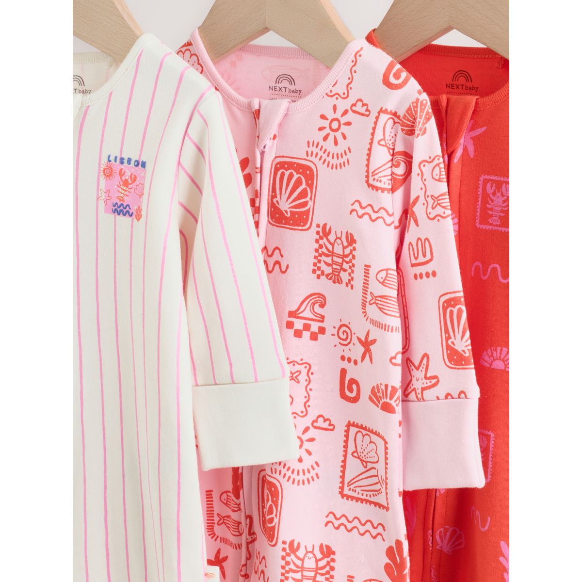 Dors-bien bébé, lot de 3 rouge/rose, NEXT