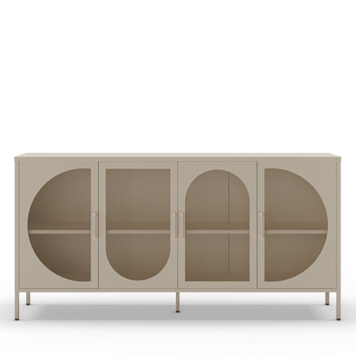 Buffet 4 portes en métal L160cm- ZIO beige, DRAWER