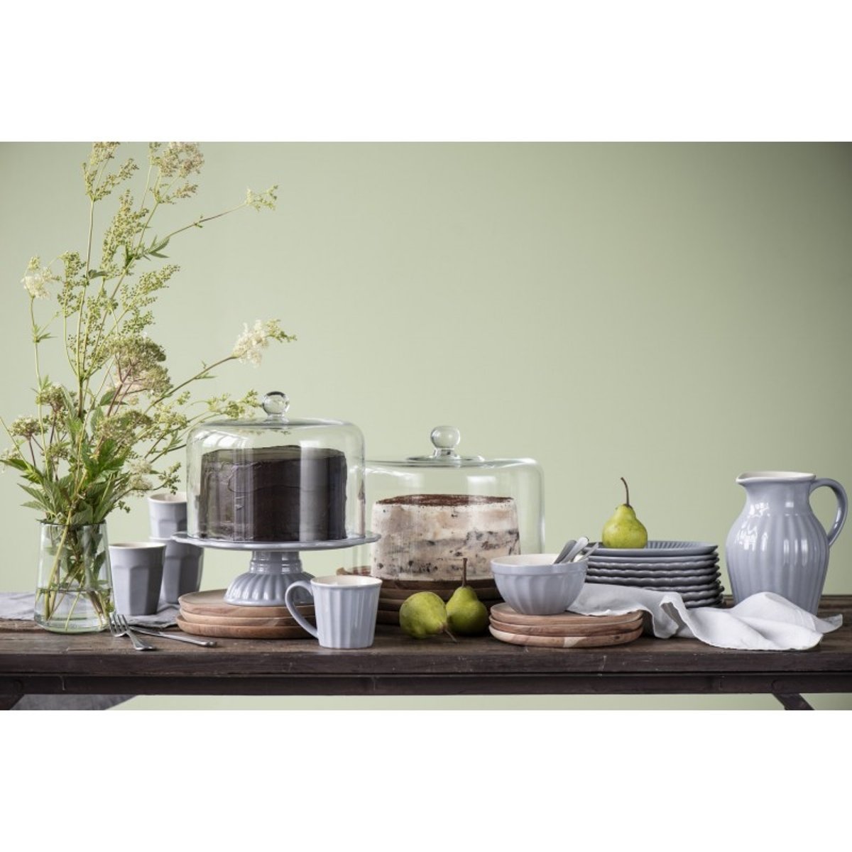Tasse gobelet grès côtelé MYNTE gris, IB LAURSEN
